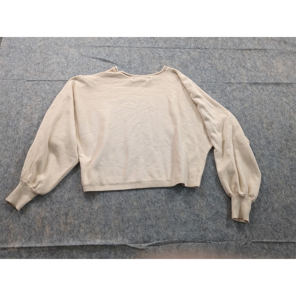 ZESICA Women's Cropped Sweater Medium Beige‎ Long Sleeve Beige - Picture 10 of 10